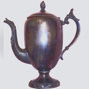 Silver Vintage Tea Pot (scratch pictured) Labeled but can't quite make out